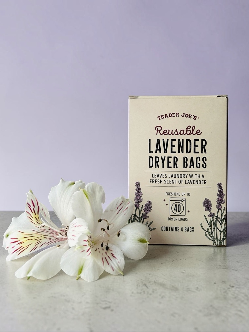 🆕🪻Lavender Reusable Dryer Bags Trader Joe’s NWT